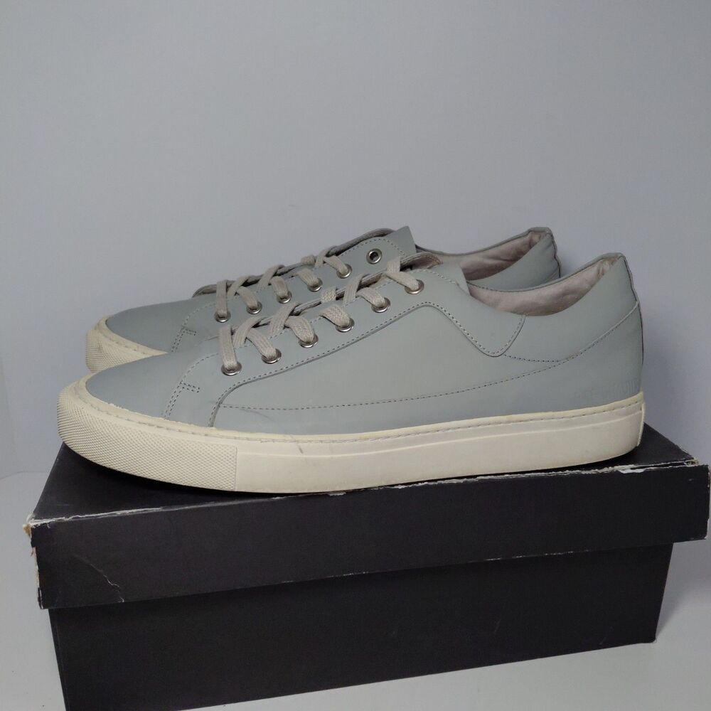 Raf Simons Leather Low-Top Designer Light Gray Sneakers Men's Size 11 - EU 44